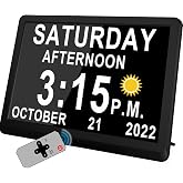 V&eacute;fa&icirc;&icirc; 11.5 Inch Extra Large Digital Clock with 19 Alarms, Auto DST &amp; Dimming for Wall and Table, Calendar for Dementia Seniors, Custom Reminders &amp;Task Alert -Perfect Organizer for Home &amp;School