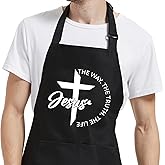 Christian Gifts for Women Men, Chef Apron for Men Cooking Grilling BBQ, Personalized Religious Gifts for Dad Mom Friends Christmas Easter