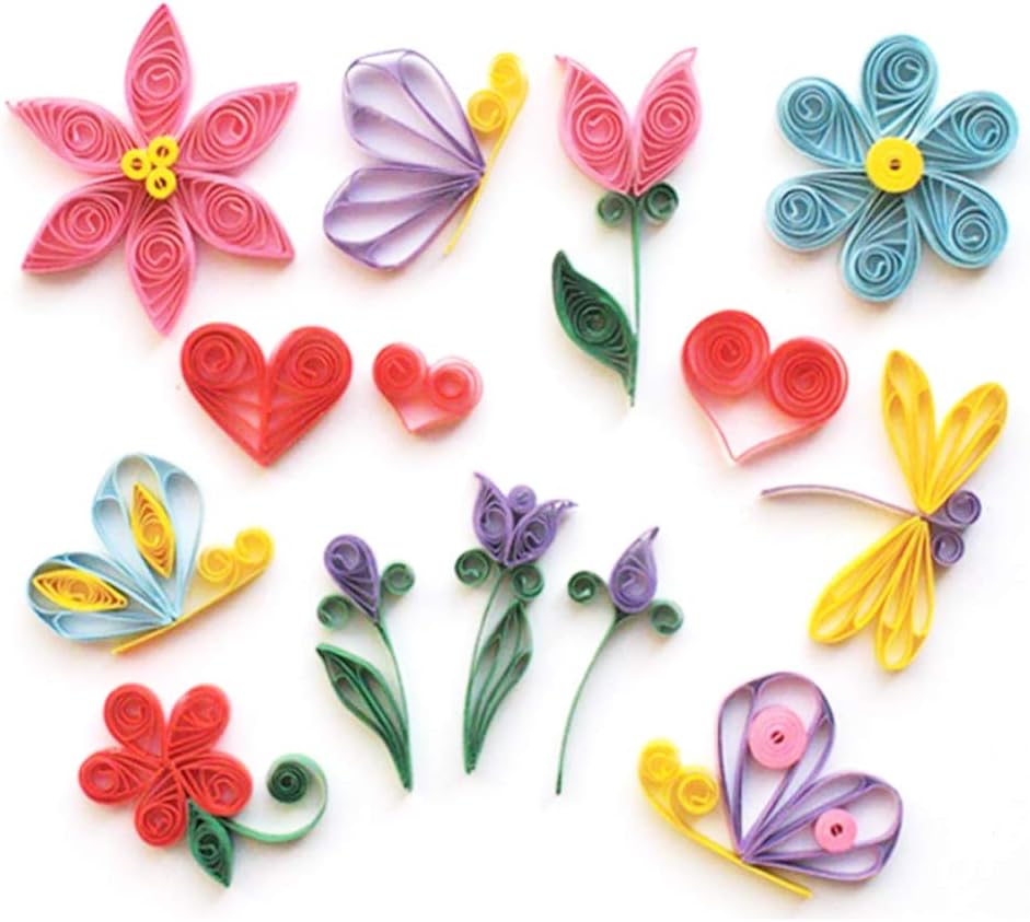Set Carta Quilling ENGESTON - 1040 Strisce 26 Colori 3/5/7/10mm Con 2 Penne