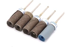 Chiloskit 5pcs Sanding Drum Kit, Sandpaper Bar Stick Abrasive Grinding Head Rolls Woodworking Polishing Bit 1/8 Shank fit Rotary Accessories Bit (3000-10000 Grit(5PICS))