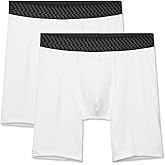 Tommy John Men’s Boxer Brief 8” Underwear - Cotton Basics Boxers with Supportive Contour Pouch