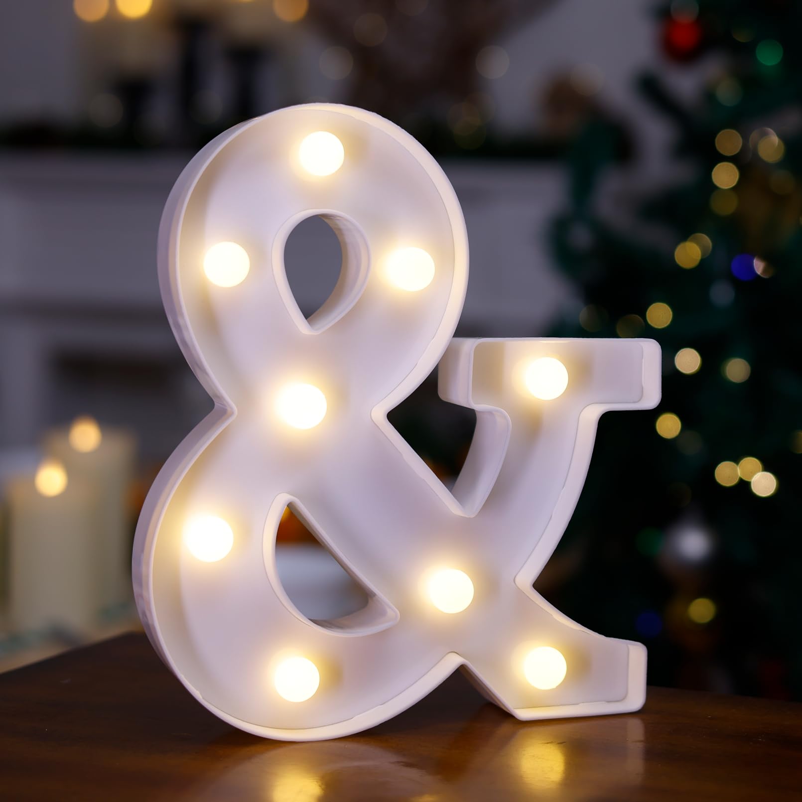 Photo 1 of TRONSBOO LED Marquee Sign Light Up Letters, Alphabet Light Up Letters Sign, Battery Powered LED Letter Lights for Night Light, Wedding, Birthday, Party, Christmas or Home Decor (Symbol &)