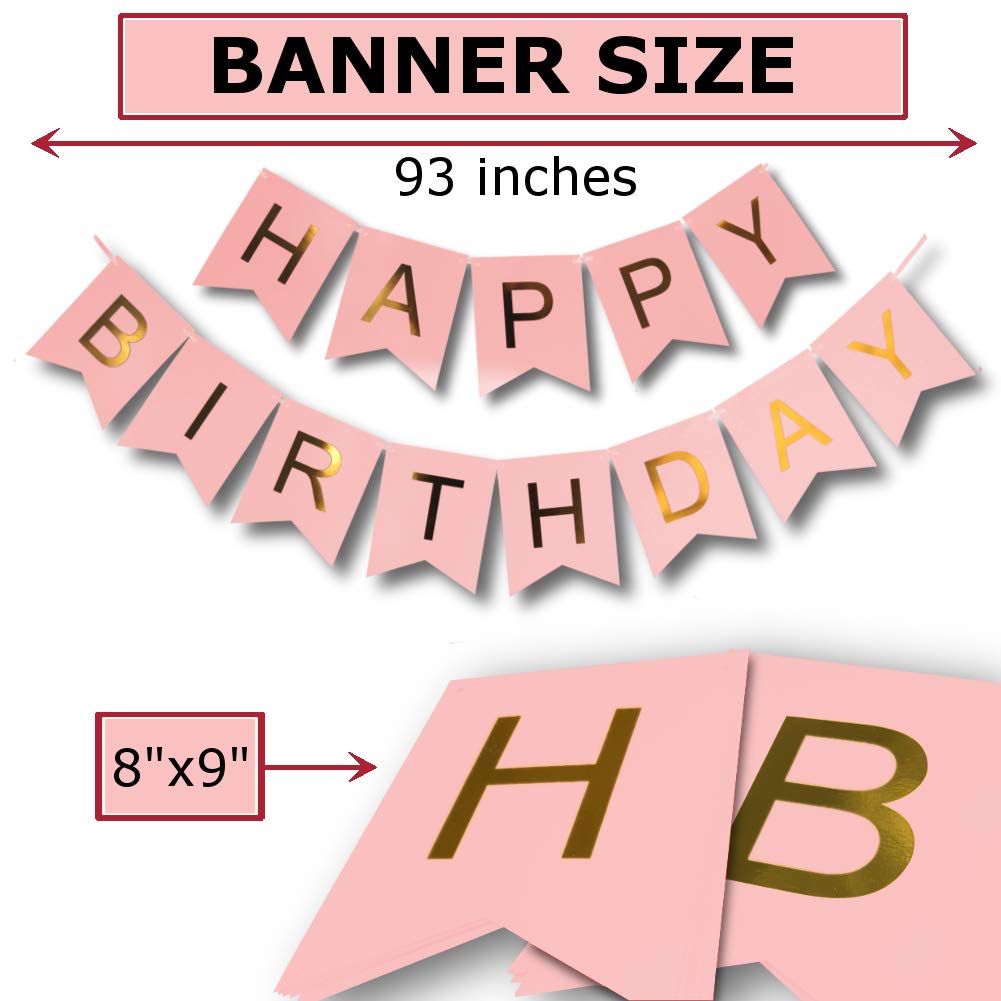 21st Birthday Decorations Set Elegant Rose Gold Pink Maroon And