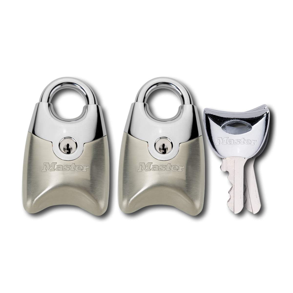 Master Lock 195EURTSN Pack of 2 Fusion Padlocks with Key and Shrouded Shackle, Grey, 4,4 x 2 x 1,4 — image 1