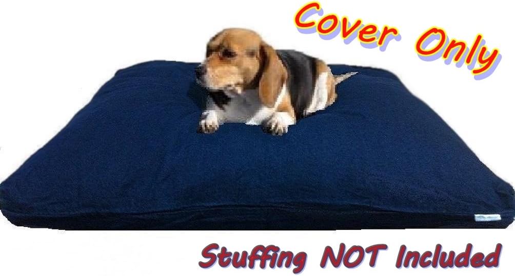 Dogbed4less 40X35X4 Inches Blue Color Durable Denim Jean Dog Pet Bed External Zipper Cover - Replacement Cover only : Pet Supplies
