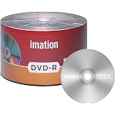 50 Pack Imation DVD-R 16X 4.7GB/120Min Branded Logo Blank Recordable Disc | Logo Surface, Non-Printable, Marker Writable, Video Data Music Blank Recordable Disc, OEM packaging - Plastic Shrink Wrap