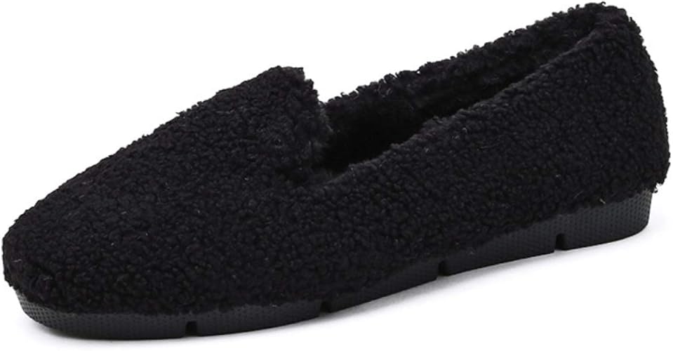 Amazon Aybto フラット モカシン レディース ファー ムートン 雪 冬 暖かい スリッポン 靴 シューズ パンプス 大きいサイズ どんなコーデにも合うシンプルデザイン 小さいサイズ 甲浅 コーディネートしやすい モカシン