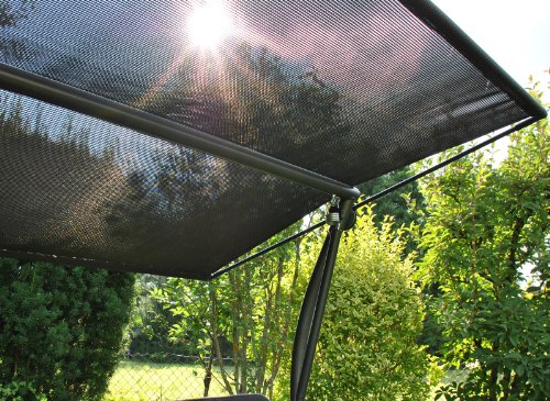 Angerer Freizeitmöbel GmbH Hollywoodschaukel Primero - Gartenschaukel Made in Germany - Schaukel zum Sitzen, Liegen und Entspannen - mit Bett-Funktion - einfache Montage (Grün-Beige-Gelb Gemustert) – Bild 5