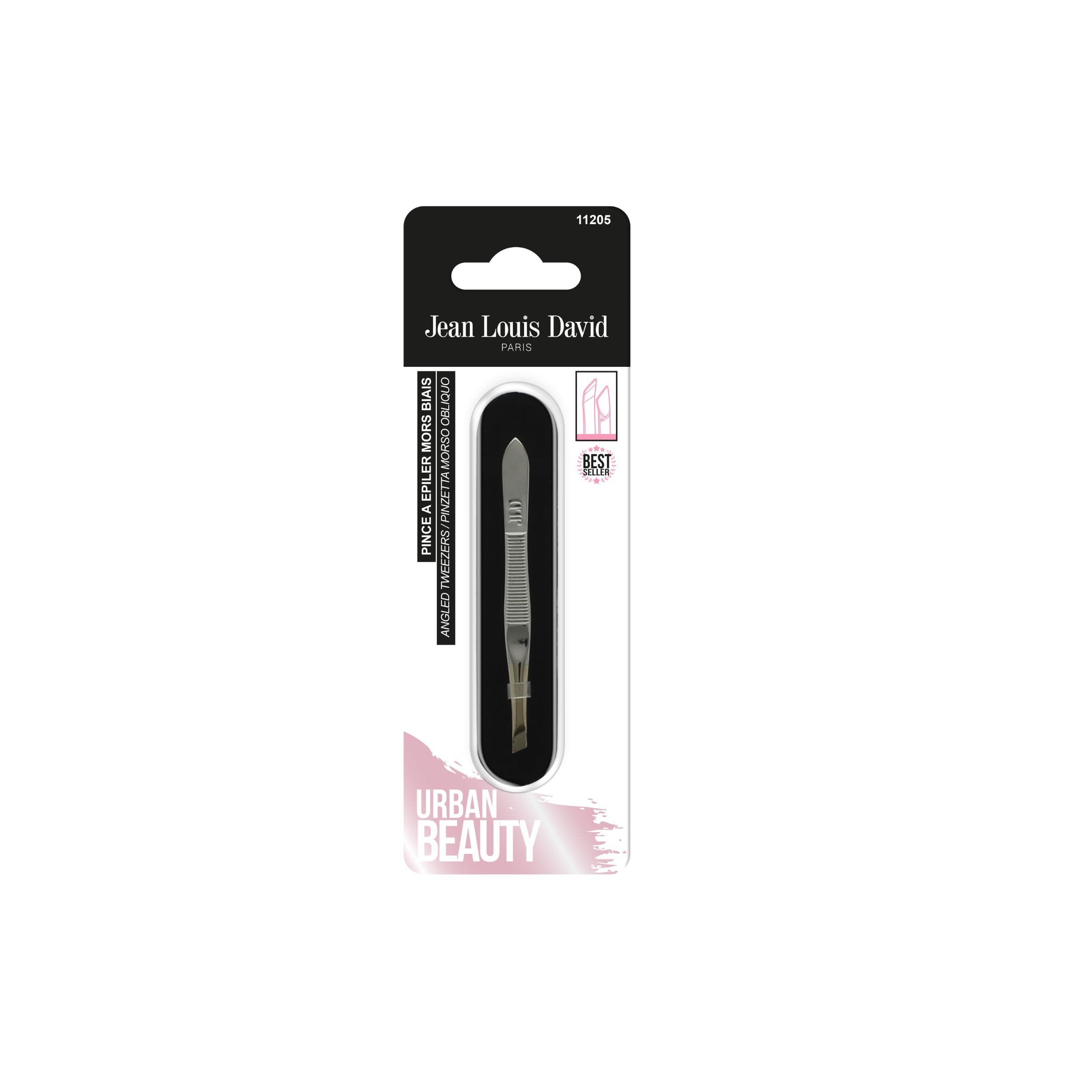 Jean Louis David - Tweezers - Eyebrow - Bias Bit - Precision Tweezers - Improved Tip