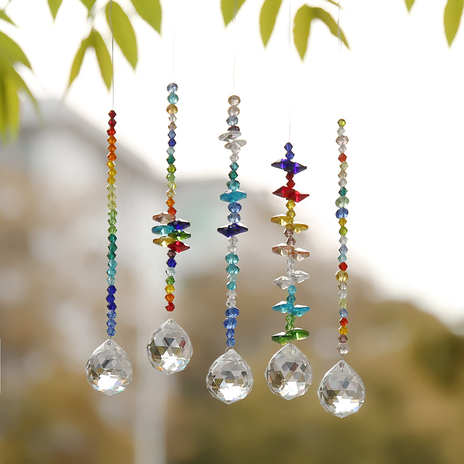 ToBeIT Pack of 12 Crystal Sun Catchers Magic Light Reflection Decorative Pendant DIY (A) — image 1