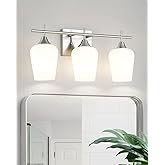 Osimir 3 Light Bathroom Light Fixtures Over Mirror, 21 Inch Brushed Nickel Bathroom Vanity Lights, Modern Bath Wall Sconces w