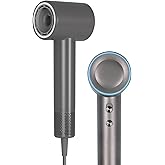 Ionic Hair Dryer with High Speed Brushless Motor, 110000 RPM Fast Drying, Hair Dryer is Suitable for Women, Men, and Kids, Low Noise, Travel Compact Blow Dryer, Neutral Grey
