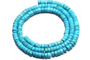 AD Beads Blue Turquoise Heishi Gemstone Loose Beads 15.5" 4mm 6mm 8mm 10mm 12mm (4mm)