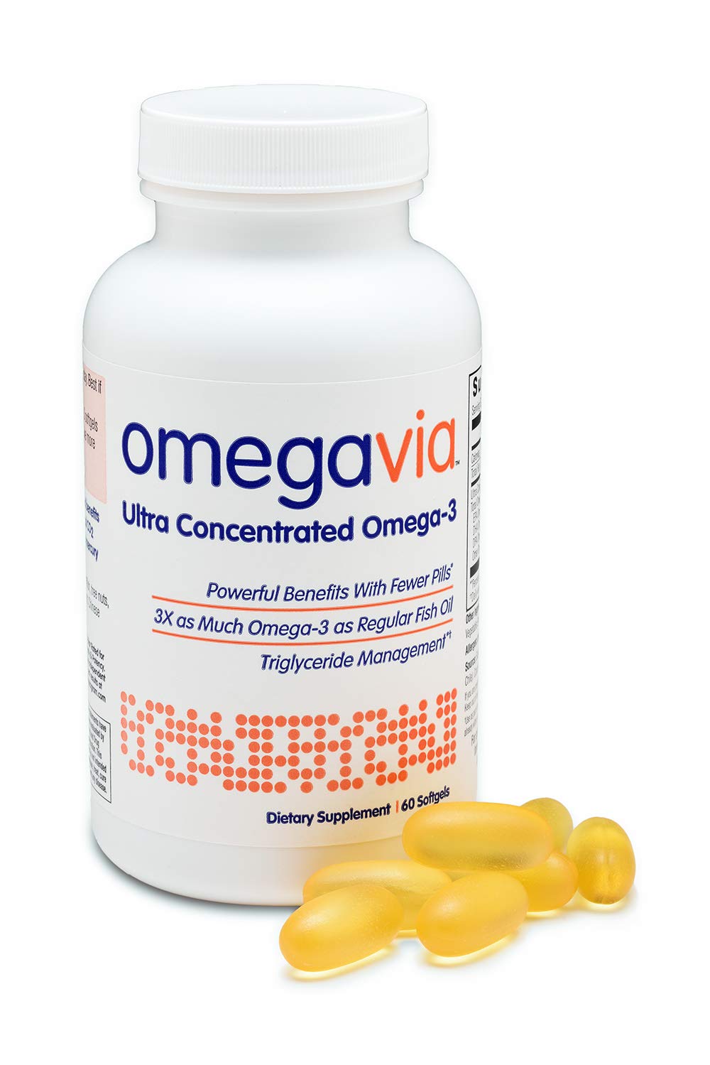 OmegaVia Ultra Concentrated Omega3 Fish Oil. High Potency 1105 mg