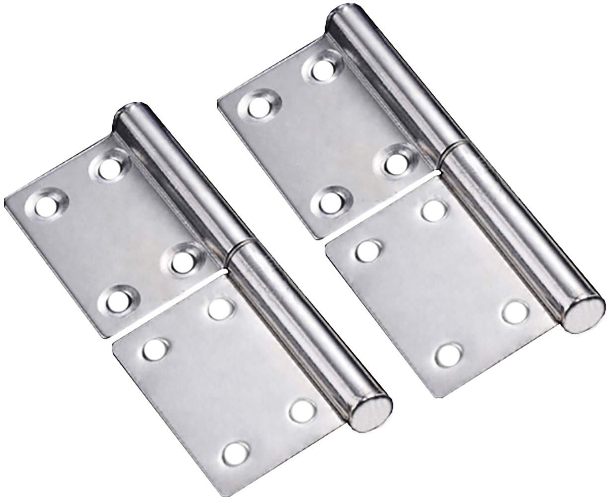 Lift Off Door Hinges, Tiberham Stainless Steel 360 Degree Rotation Door Flag Hinge, Two Leaves Detachable Slip Joint Butt Hinge for Window Cupboard Cabinet Door (Pack of 2)