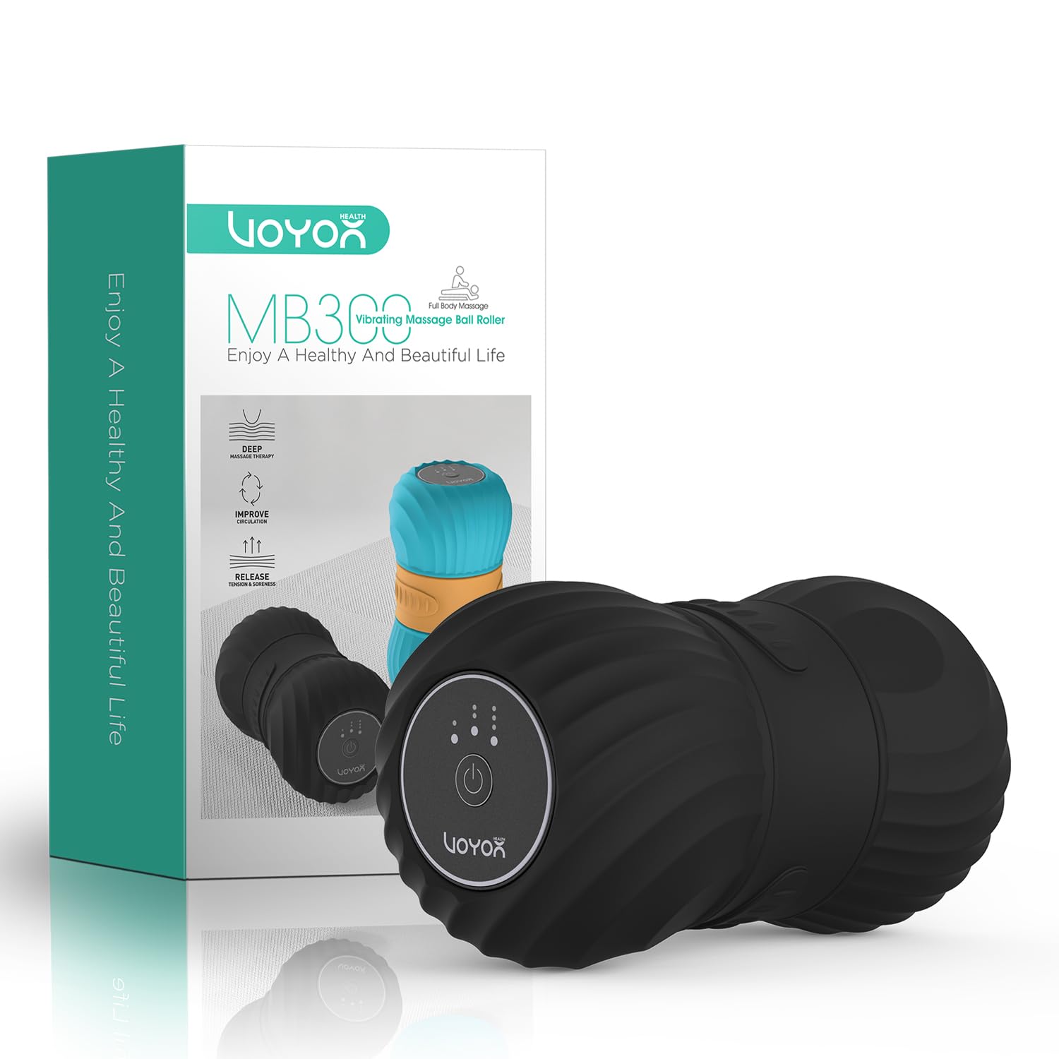 Photo 1 of VOYOR-HEALTH Vibrating Peanut Massage Ball Roller, Electric Double Lacrosse Massage Ball with 4 Intensities for Muscle Pain Relief, Rechargeable Deep Tissue Massage, Yoga Sports Fitness MB300 (Black)