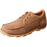 Twisted X Men's Boat Shoe Driving Moc, Moc Toe with CellStretch, Bomber & Brown, 10.5 M