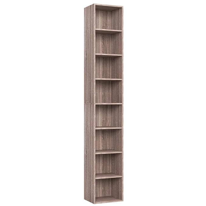 Homfa 180 cm Bücherregal CD DVD Regal Standregal Büroregal Holzregal Kinderregal Wandregal Aktenregal Regalsystem Ordnerregal