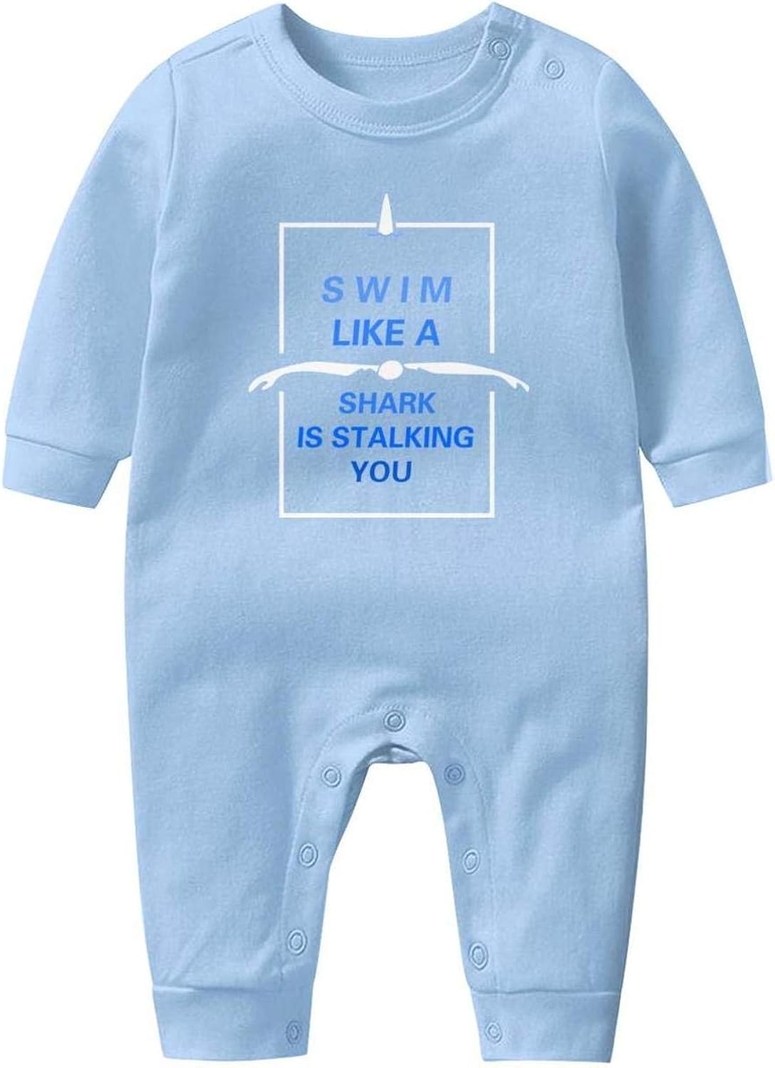 Sharks Will Kill You Printted Baby Crawling Suit Lone-Sleeved Romper Bodysuit