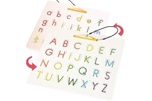 CozyBomB™ Double Sided Magnetic Letter Board - 2 in 1 Alphabet Magnets Tracing Board for Toddlers ABC Letters Uppercase & Lowercase Practicing Gifts for Boys Girls Birthdays Christmas Holidays