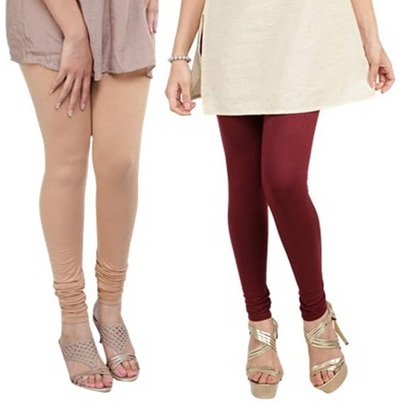 Gadgets Appliances For Women's Durable Washed Churidar Leggings (Pack of 2)