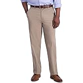 Haggar Men's Iron Free Premium Khaki Classic Fit Flat Front Expandable Waist Casual Pant (Regular and Big & Tall Sizes)