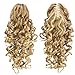 SWACC 12-Inch Short Screw Curls Claw Clip Ponytail Extensions Synthetic Clip in Drawstring Curly Ponytail Hairpiece Jaw Clip Hair Extension (Beige/Blonde Mixed-24H613#)thumb 4