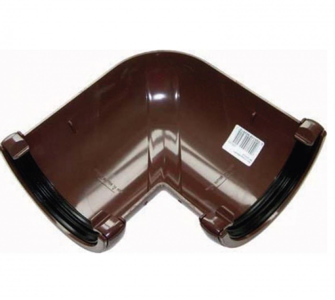 FLOPLAST 112mm Round Gutter Pipe 90 Degree Angle - Brown - Pack of 2
