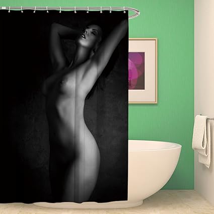 Hmwr Sexy Women Lady Waterproof Bath Shower Curtain Naked Girl