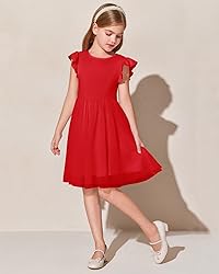 Haloumoning Girls Tutu Dress Ruffle Short Sleeve