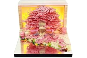 3D Calendar 2026, 3D Memo Pad Paper Carving Art 3D Sticky Notes Magic Tree Rip Away Paper Blossom Grove Island Desktop Decora