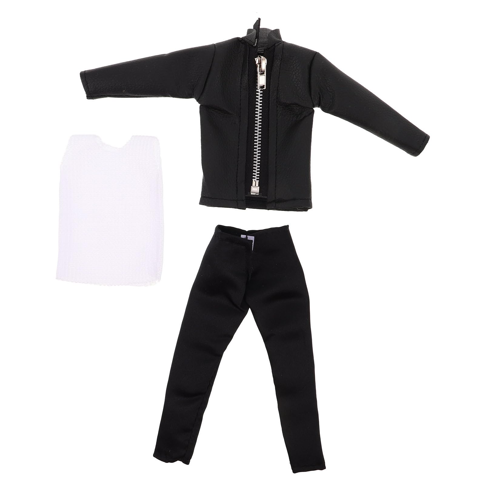 Besportble Boy Doll Clothes Set Realistic Pu Jacket and Pants Groom Suit for Dolls Role Play and Collectors Fashion Outfit