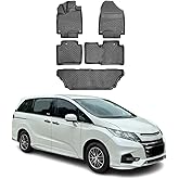 OMAC Floor Mats for Honda Odyssey 2018-2026 Car Mats All Weather 3D Custom Fit Rubber Mat Waterproof Odorless TPE Floor Liners Laser Measured Non-Slip (Black)