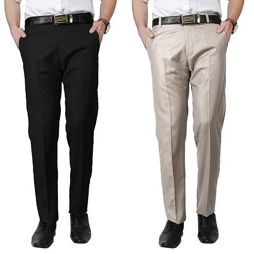 Buy S SAINSBURRY INC Regular Slim Fit Flat Front Stylish Office Wear