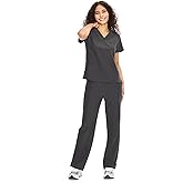 COZYFIT Scrubs for Women Set Medical Uniform - V-Neck Top & Straight Leg Pants with 9 Pockets, Unisex Workwear COZY SCRUBS
