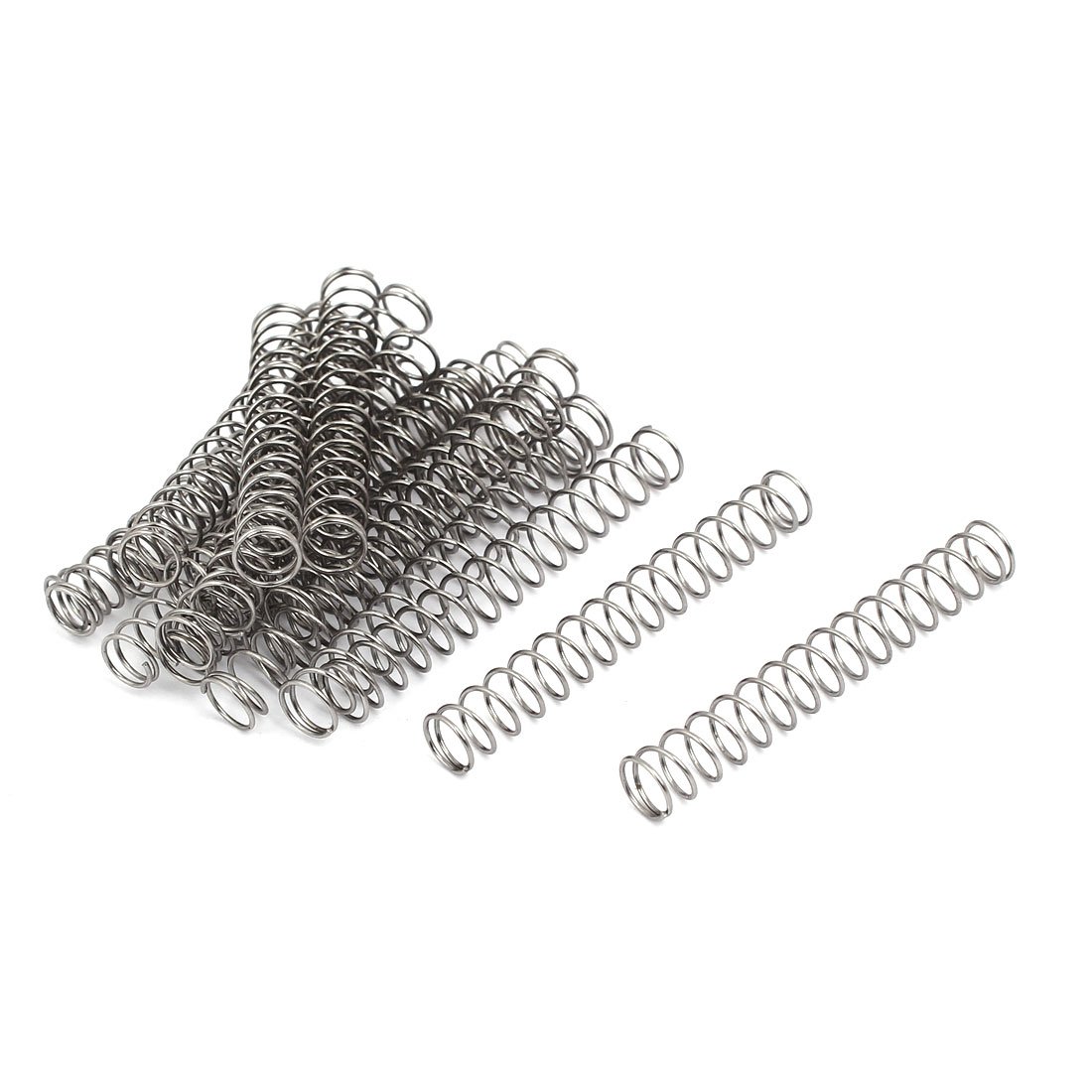 sourcingmap 0.6mmx7mmx50mm 304 Stainless Steel Compression Springs Silver Tone 20pcs