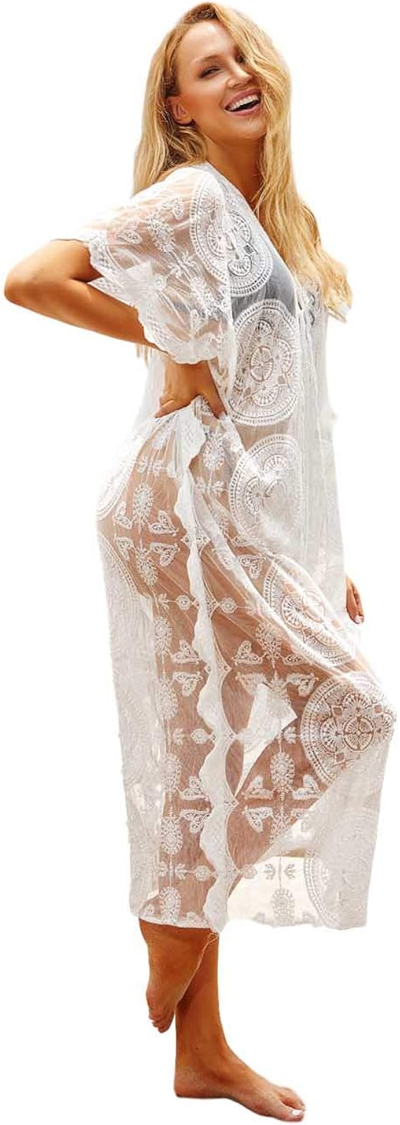 white maxi beach cover up
