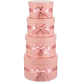 GnFlus Gift Boxes with Lids for Presents Set of 4 for Arrangements Flowers Wedding Birthday Valentines Bridesmaid Christmas Party Pink