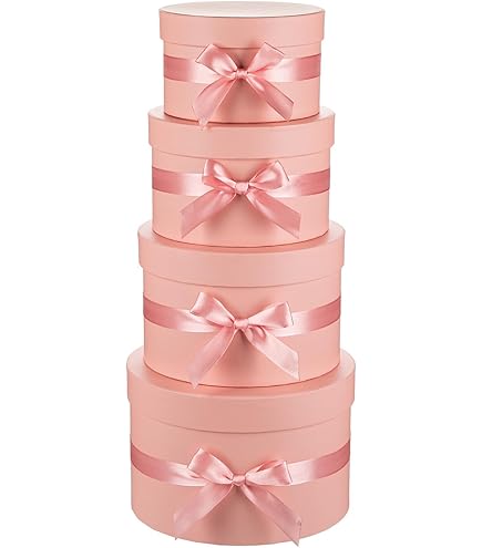 Amazon.com: Briful Round Gift Boxes with Lids 4PCS Blue Flower