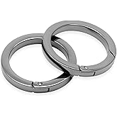 CRAFTMEMORE Metal O Ring Spring Opening Purse Making Snap Angle-Edge O-Rings Clip Key Ring Holder 2pcs SCOF (1 1/2 Inch, Gunmetal)