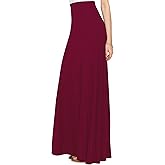 Lock and Love Women's Casual Comfy Stylish High Waist Flare Long Maxi Skirt – Available in Print & Solid Options