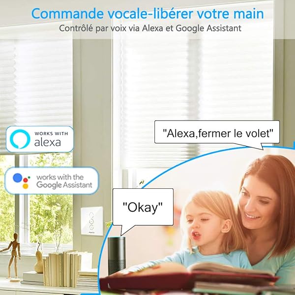 LoraTap Interruptor Persiana WiFi con Mando a Distancia RF Interruptor Tctil de Pared para Cortina Elctrica Funciona con La Aplicacin Smart Life Compatible con Alexa y Google Home