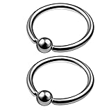 2Pcs Titanium 18 Gauge 1/2 12mm Captive Rings