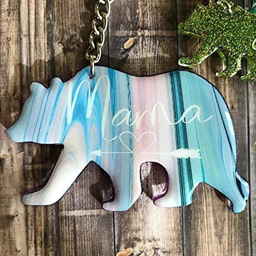 Download Amazon Com Mama Bear Keychain Acrylic Keychain Personalized Gift Gift For Mom Vinyl Glitter Keychain Cute Keychain Handmade