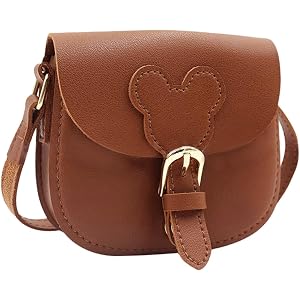 Suillty Cute Little Girls Purses and Handbags Cartoon Leather Bear Mini Coin Purse Toddler Boys Girls Wallet Crossbody Bag (M