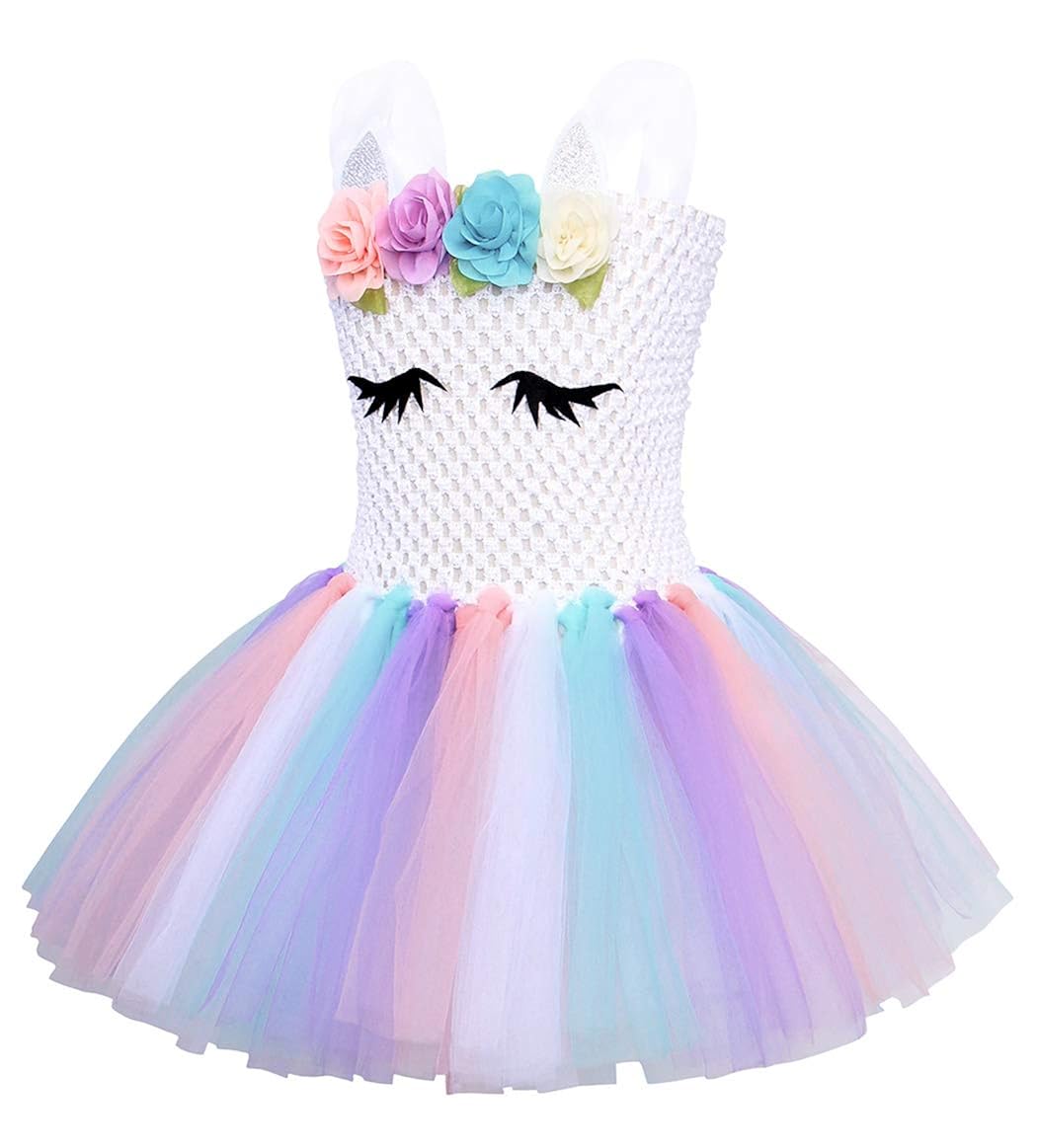 年齢212歳 チュチュドレス 誕生日パーティー 花 ヘッドバンド付き ユニコーンコスチューム 女の子用 Amzbarley 6 7 B07k576lb9 086 White Years ガールズ 品質が Kapata Arkeologi Kemdikbud Go Id