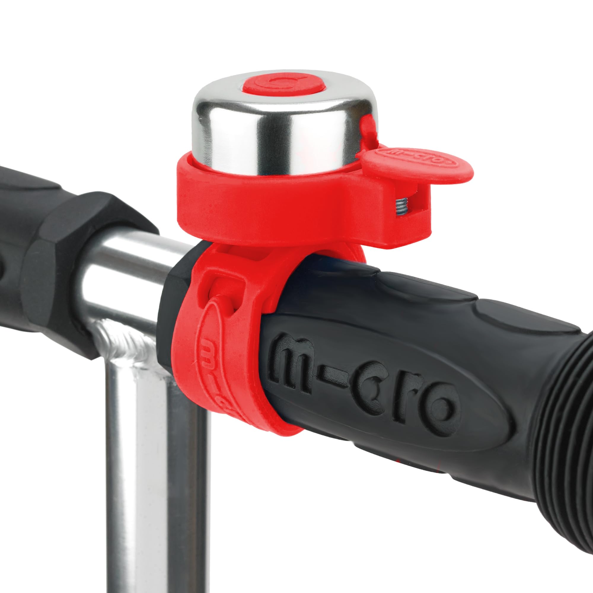 Micro Scooter | Plain Handlebar Bell | Suitable for All Bikes & Scooters | Kids Bike Accessories | Flexible Silicone Strap | Easy To Attach | Loud | Waterproof | Red
