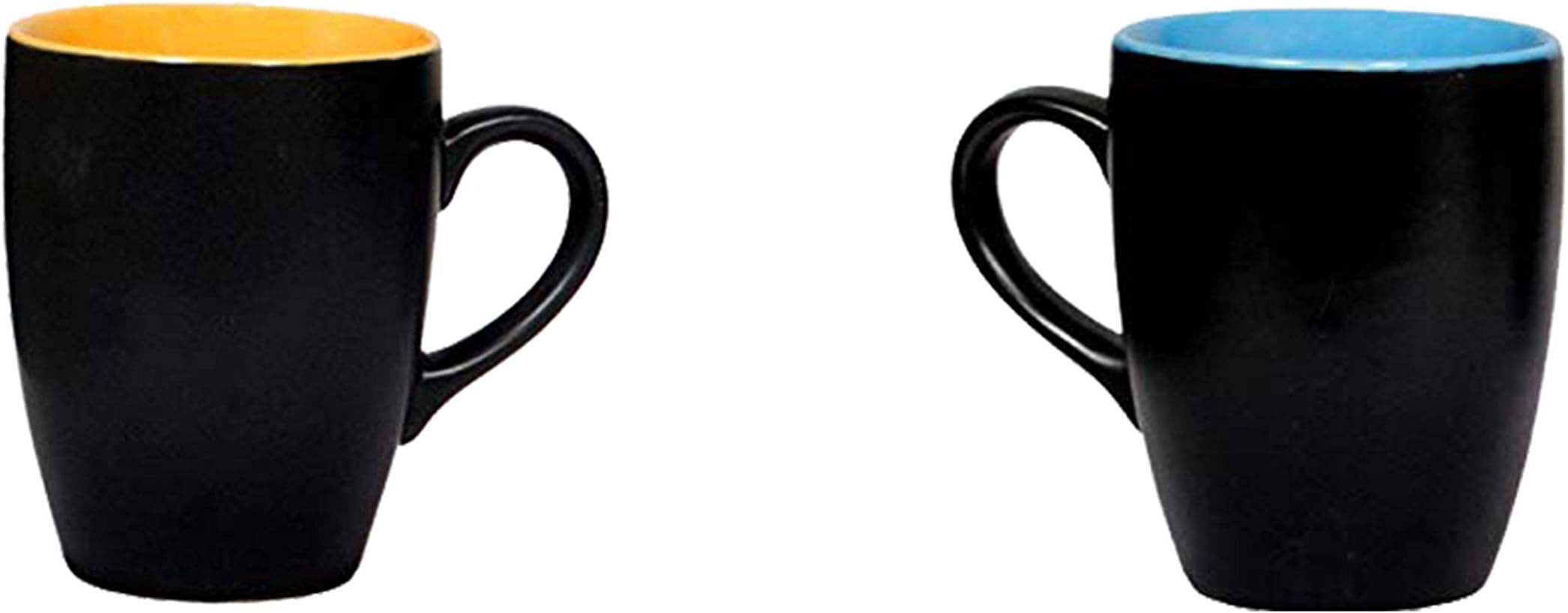 Anwaliya Ceramic Mugs - 6 Pieces, Black