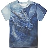 HUIACONG Boys Dragon Shirts T Shirt Kids Summer Tees Short Sleeve Tops