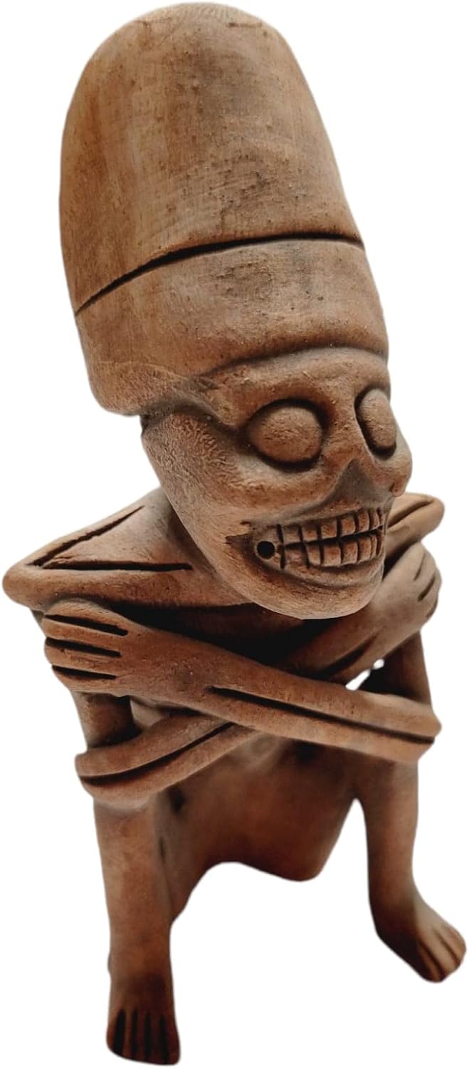 Mixed Media - Mictlantecuhtli Statue, Mictlan, Hand made, Replica, Authentic, As Seen On Museums, Aztec, Mesoamerica, Lord Of The Underworld. (Small)